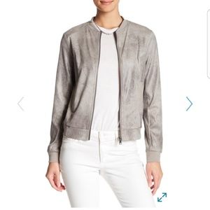 NWT BNCI by Blanc Noir Gray Faux Suede Jacket M